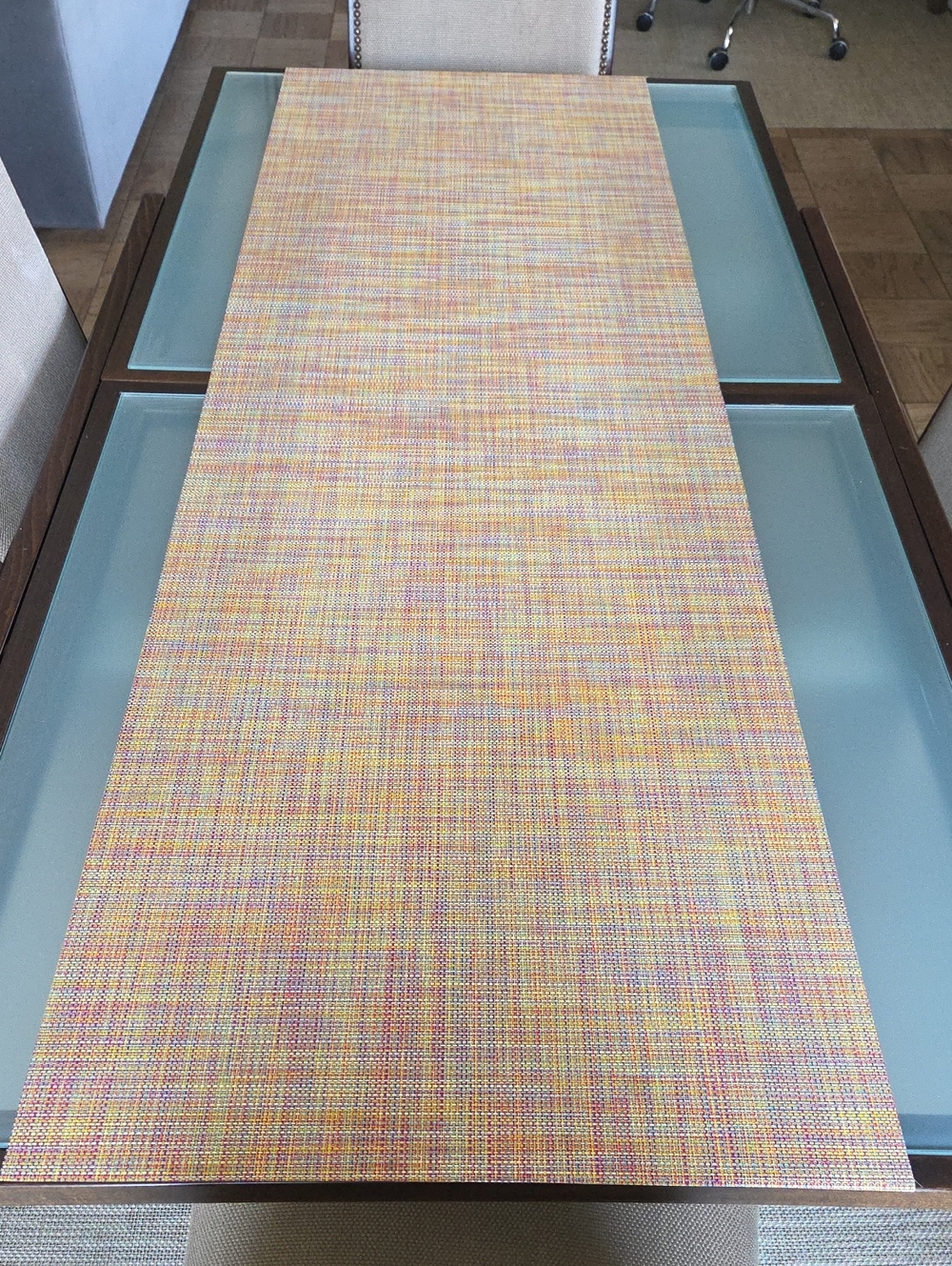 Chilewich Mini Basketweave Table Runner in Confetti - Picture 3 of 8